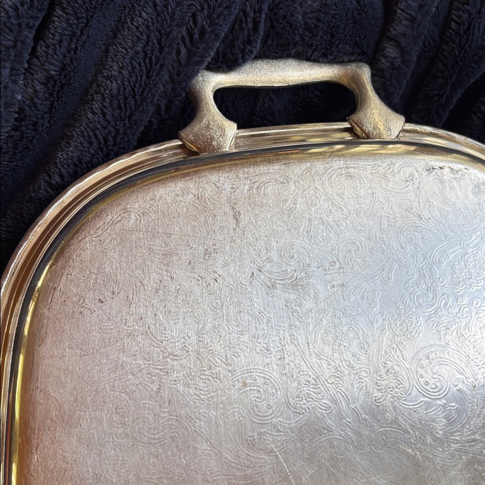 Vintage Gorham Newport YB406 Silver Plate Rectangular Tray With Handles - Picture 9 of 10
